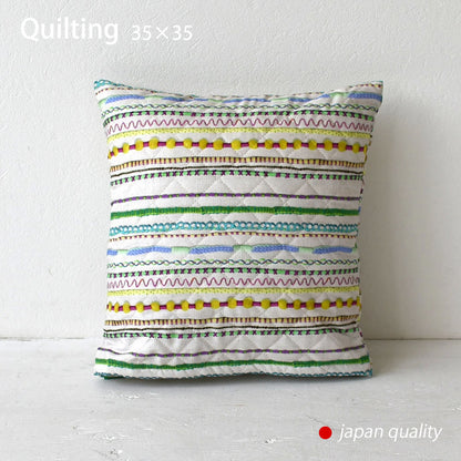 キュートなキルティング クッションカバー 35×35cm・45×45cm・55×35cm long 綿100％ 北欧 日本製 5柄 可愛いテキスタイルデザイン 丁寧な縫製