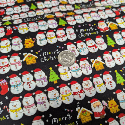 クリスマスプリント シーチング 日本製 110cｍ×12m乱（10M保証） 綿100% 1反 半折 ポーチ クリスマス小物 オーナメント