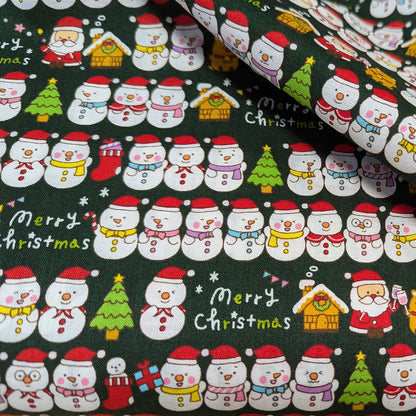 クリスマスプリント シーチング 日本製 110cｍ×12m乱（10M保証） 綿100% 1反 半折 ポーチ クリスマス小物 オーナメント