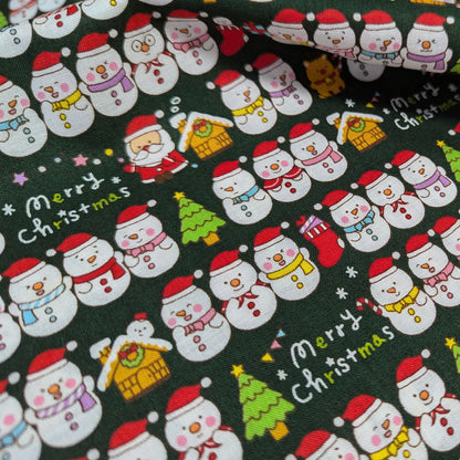 クリスマスプリント シーチング 日本製 110cｍ×12m乱（10M保証） 綿100% 1反 半折 ポーチ クリスマス小物 オーナメント