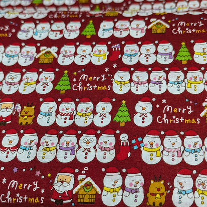 クリスマスプリント シーチング 日本製 110cｍ×12m乱（10M保証） 綿100% 1反 半折 ポーチ クリスマス小物 オーナメント