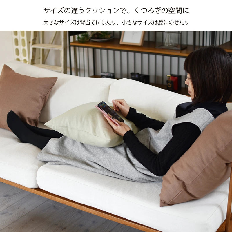ピュアリネン クッションカバー 45×45cm 日本製 麻100％ 15色 無地 ナチュラルカラー しなやかな艶とシャリ感 リネンとラミーの混紡 丁寧な縫製 オーダー納期10日
