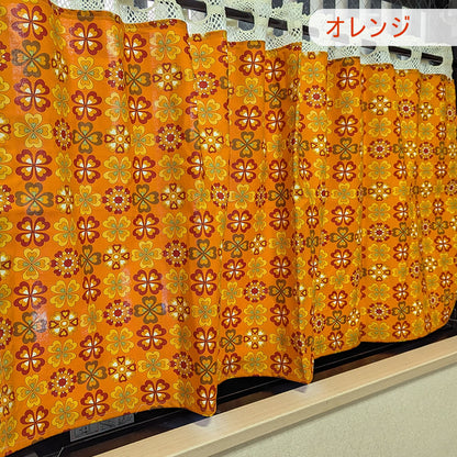 カフェカーテン 巾105×丈56cm(ポール通しレース+カーテン) 5色 日本製 北欧モダン・昭和レトロ 丁寧な縫製 夜明屋本店