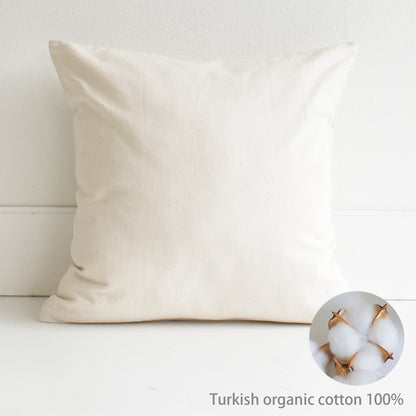 トルコ オーガニックコットン100% クッションカバー 30cm､35cm､40cm､45cm､50cm､60cm 3色 北欧 日本製 綿100％ 肌触りの良いバックサテン生地 ナチュラルカラー 丁寧な縫製